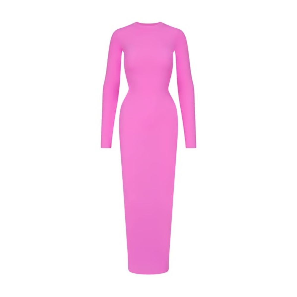 BNWOT Skims Fits Everybody Crew Neck Maxi Long Dress Neon Orchid 2X